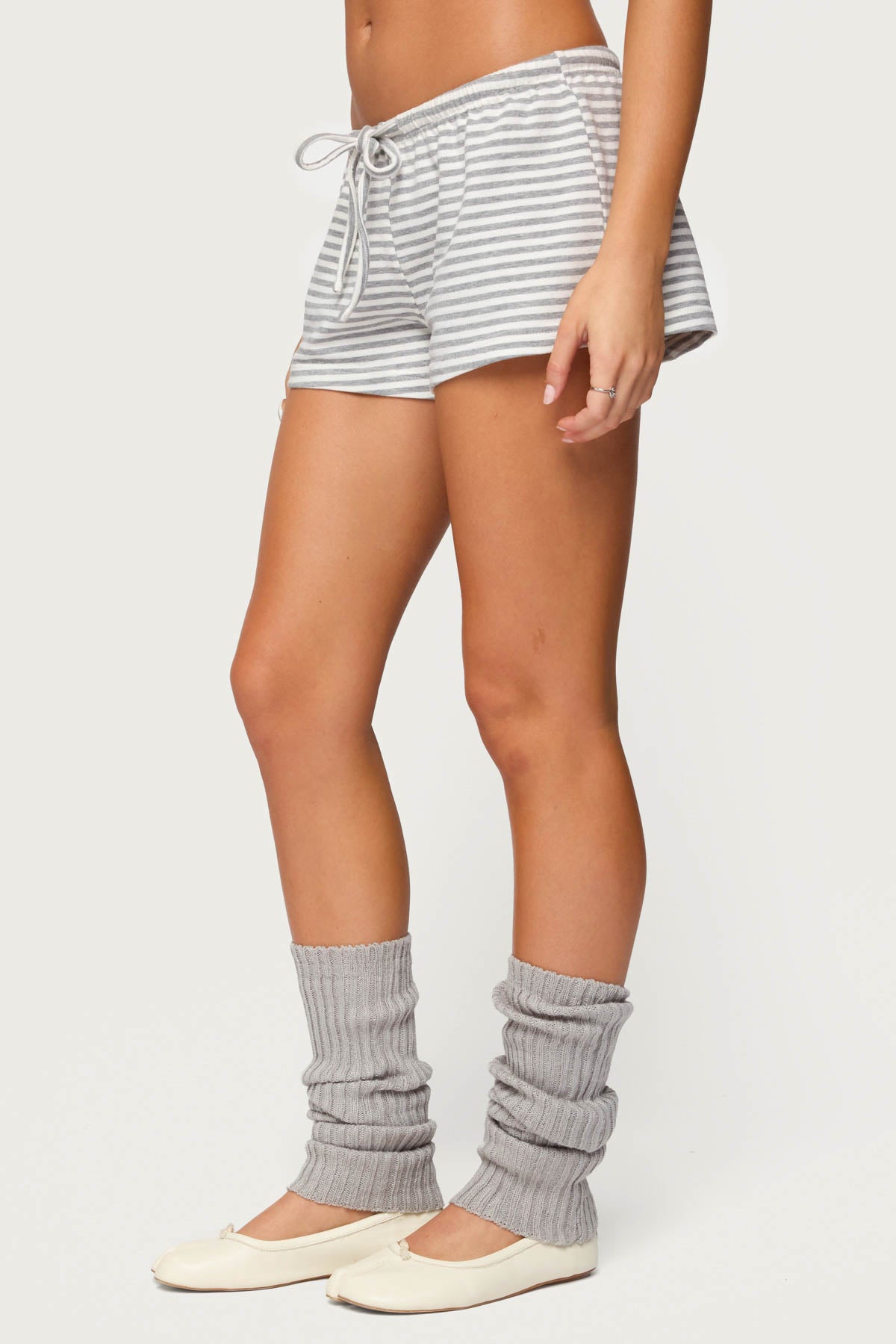 Jainee Striped Drawstring Shorts