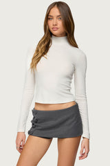 Saskia Fitted Ribbed Turtle Neck Top