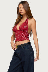 Blaire Polka Dot Halter Top