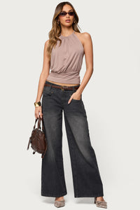 Charlize Stitched Washed Low Rise Baggy Jeans
