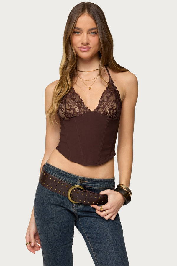 Ghita Lacey Halter Corset