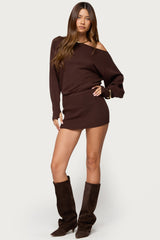 Eve Off Shoulder Knit Mini Dress