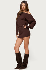 Eve Off Shoulder Knit Mini Dress