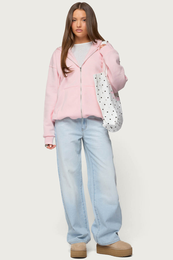 Rocia Oversized Zip Up Hoodie