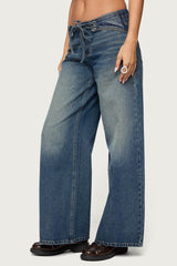 Niah Lace Up Low Rise Baggy Jeans