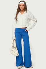 Wide Leg Foldover Pants
