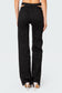 Cut Out Belt Low Rise Flared Jeans