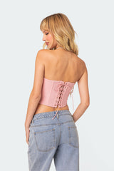 Tempting Textured Ruffle Hem Corset