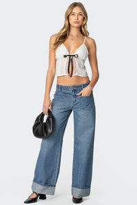 Madi Cuffed Low Rise Baggy Jeans