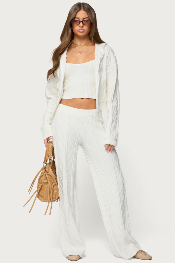 Louise Straight Leg Cable Knit Pants