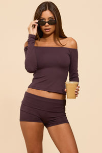 Tezia Off Shoulder Long Sleeve Top