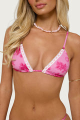 Zadia Lacey Floral Triangle Bikini Top
