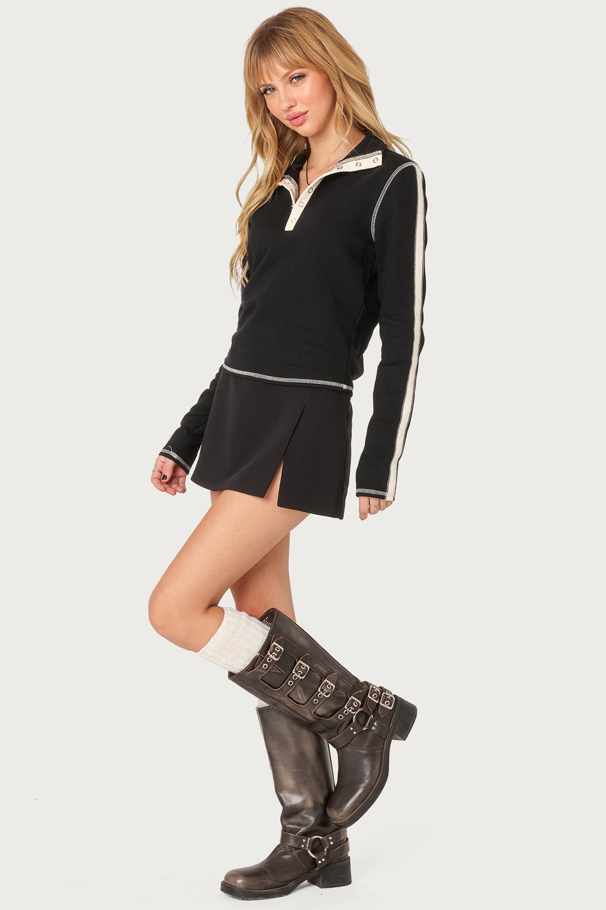 Gio Contrast Stitch Top