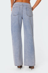 No Waistband Low Rise Baggy Jeans