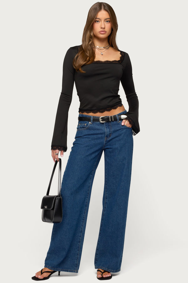 Kailin Lacey Flared Sleeve Top