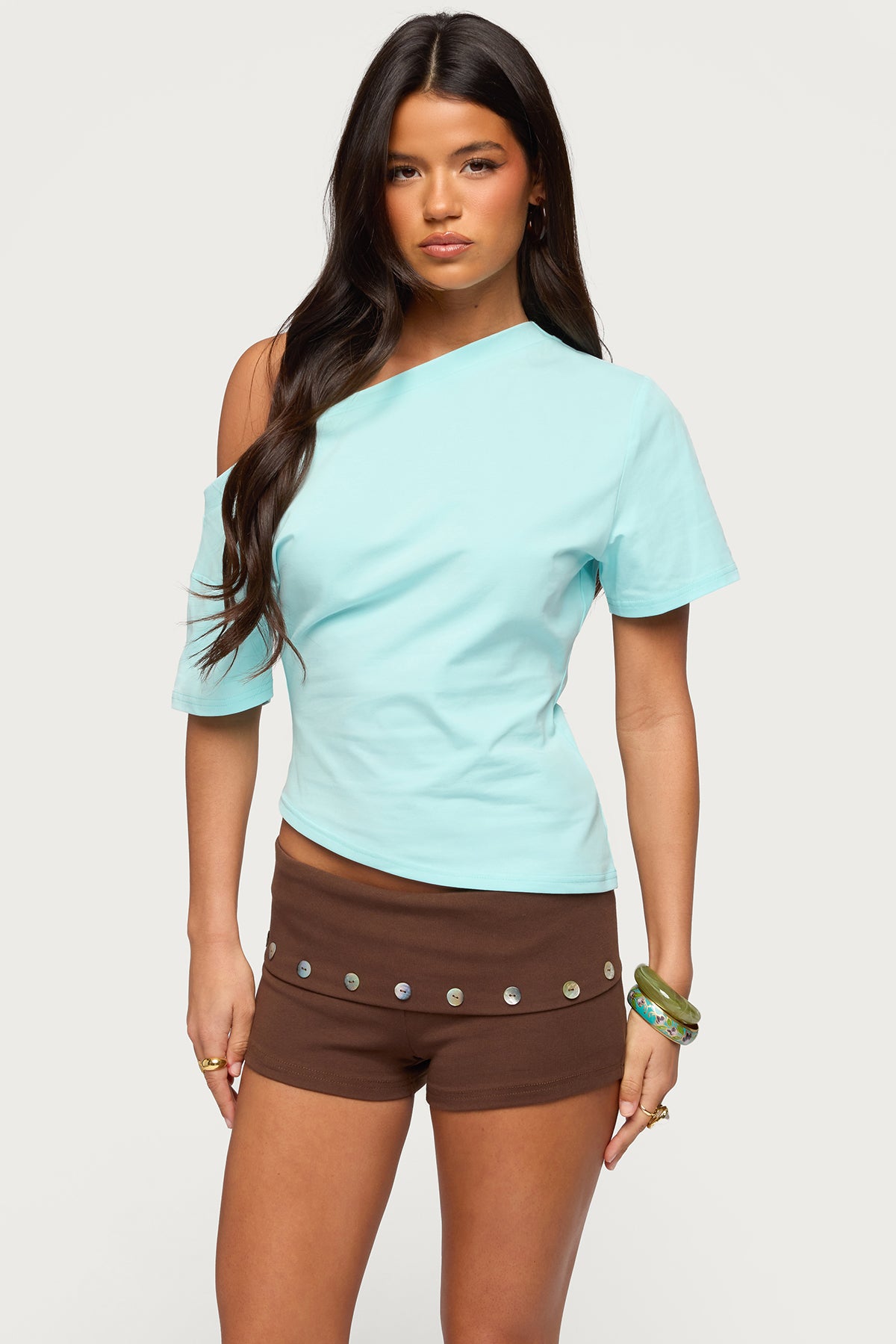 Mariee Asymmetric Off Shoulder Top