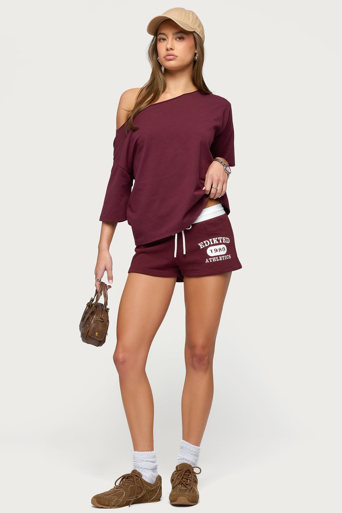Edikted Athlete Contrast Micro Shorts