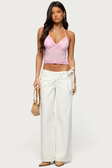 Allise Backless Sequin Halter Top