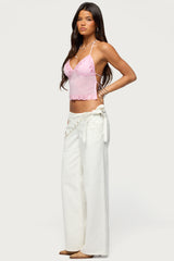 Allise Backless Sequin Halter Top