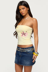 Braelyn Sequin Floral Tube Top