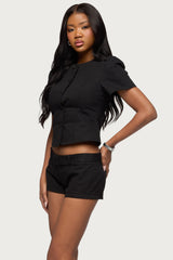 Thea Twill Button Up Top