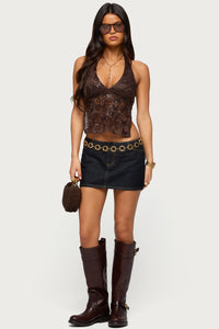 Leire No Waistband Denim Mini Skort