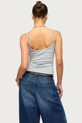 Layered Contrast Striped Tank Top