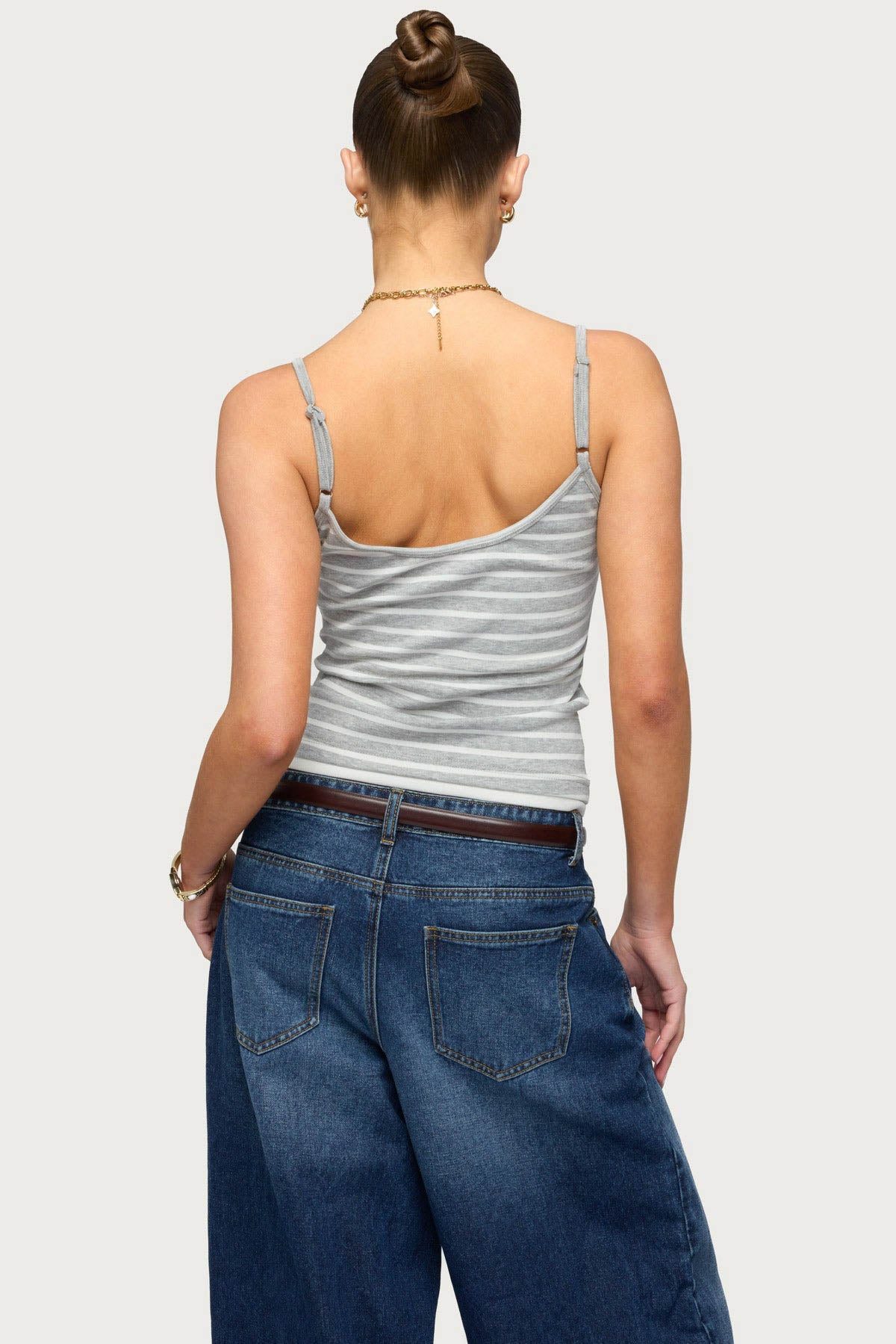 Layered Contrast Striped Tank Top