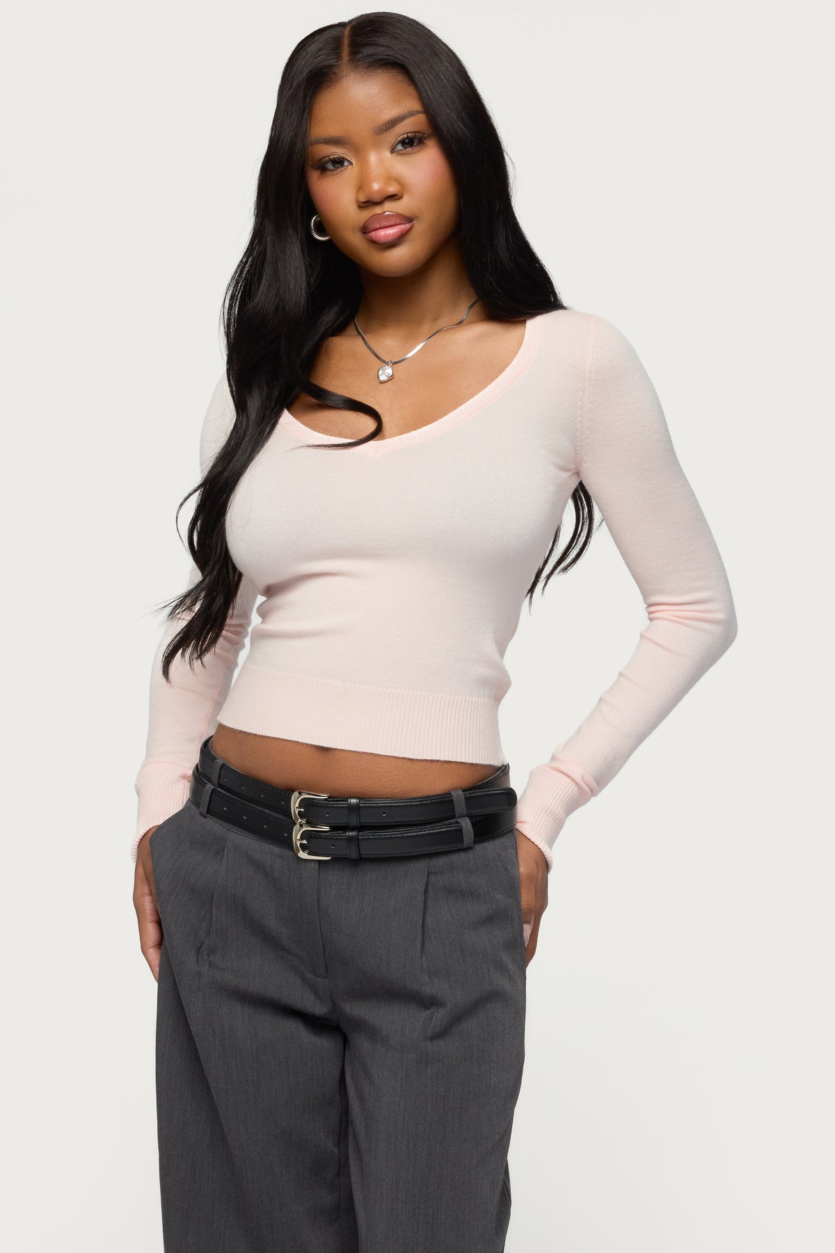 Mercedes Knitted V Neck Top