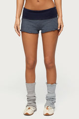 Nour Contrast Striped Foldover Shorts