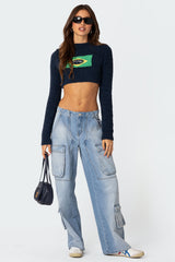 Tara Low Rise Baggy Cargo Jeans