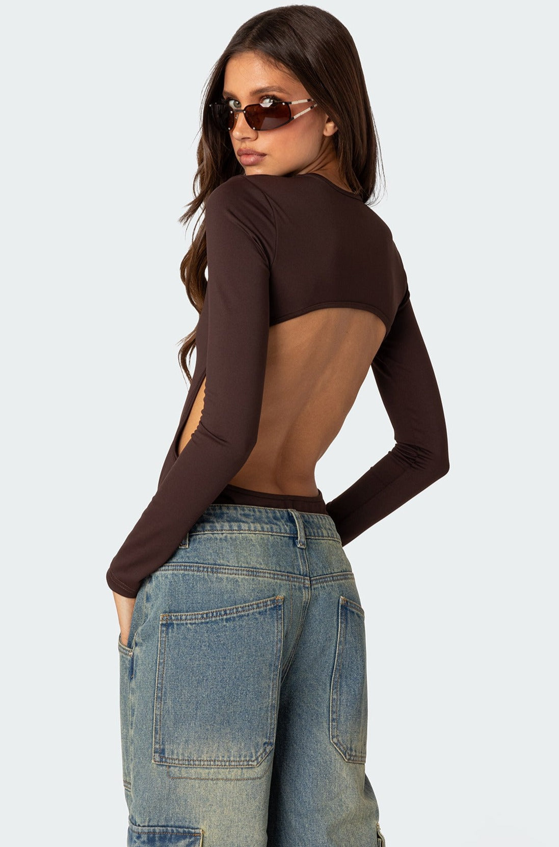 Brown 'The Back-Cut-Out' Bodysuit
