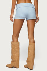 Iyara Textured Knit Foldover Micro Shorts