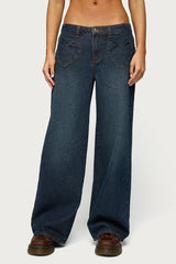 Heart Pockets Low Rise Baggy Jeans