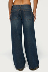 Heart Pockets Low Rise Baggy Jeans