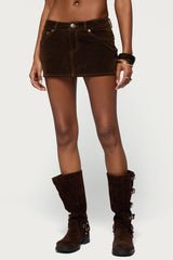 Gracen Faux Suede Mini Skort