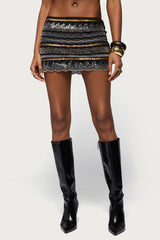 Neah Mixed Sequin Mini Skirt