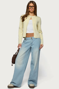 Cory Striped Low Rise Baggy Jeans