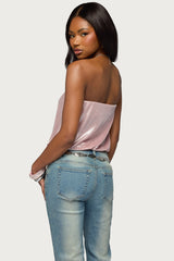 Leira Silky Sparkly Strapless Top