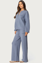 Kris Ribbed Knit Zip Up Sweater