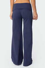 Wide Leg Foldover Pants