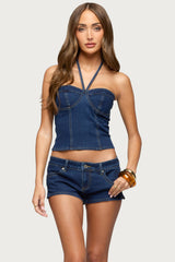 Jagger Denim Halter Top