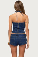 Jagger Denim Halter Top