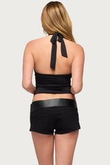 Mahlia Studded Cutout Halter Top