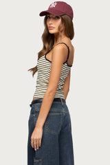 Gretta Striped Ribbed Tank Top