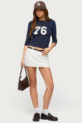 Spencer Low Rise Denim Micro Skirt