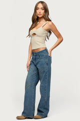 Charla Stud Low Rise Baggy Jeans
