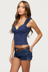 Katerine Embroidered Stripey Cotton Top