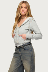 Patricia Studded Zip Up Hoodie