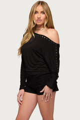 Paola Off Shoulder Stud Top